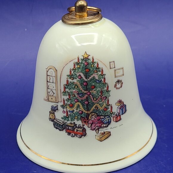 Vintage 1994 Konitz Porcelain Christmas Bell Music Box Stille Nacht Silent Night - Picture 1 of 7